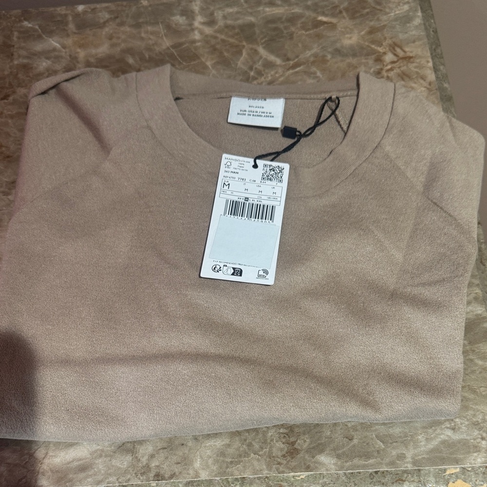Mango Men's Beige Crewneck Sweater Brand New